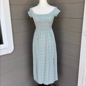 Elegant Green Floral Women's Dress